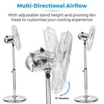 Tower 16" Metal Pedestal Fan Chrome